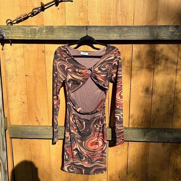 Reeling Colors Sheer Cut‎ Out Dress size large black bead dolls kill marbled - Picture 1 of 11